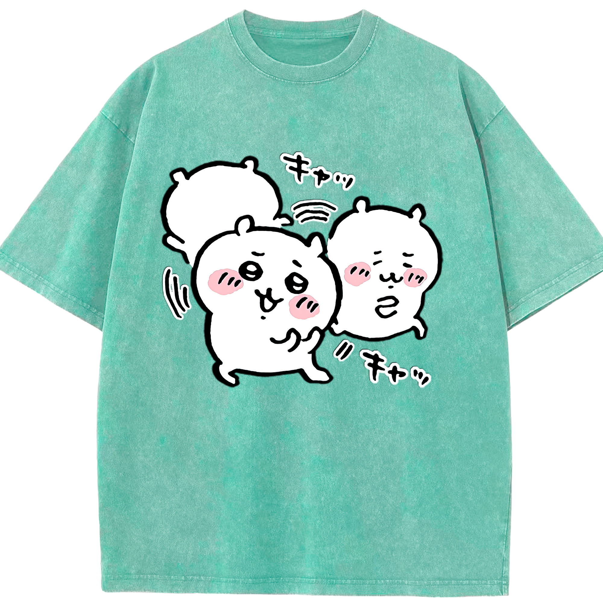 （画像用） ちいかわ ちいかわ Chii-kawa chiikawa 綿100% ヴィンテージ風 半袖Tシャツ（フロントプリント）